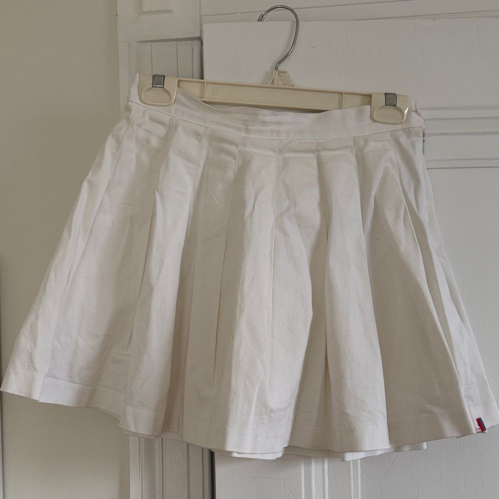 Kule White Pleated Mini Skirt - M